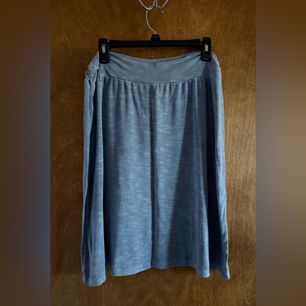 Casual Blue Midi A-Line Skirt